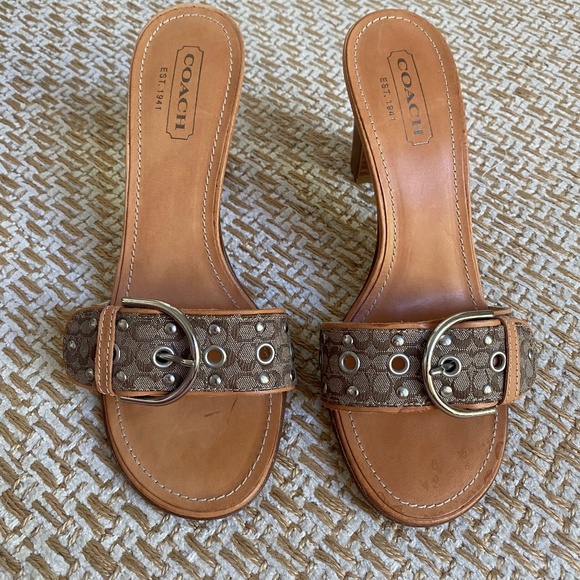 Coach Shoes - Coach Devon Leather Slide Heel  7.5